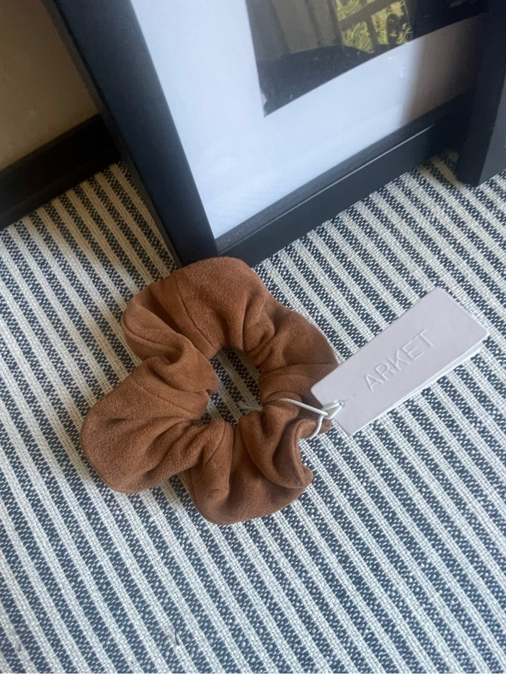 Arket Tan Suede Hair Scrunchie